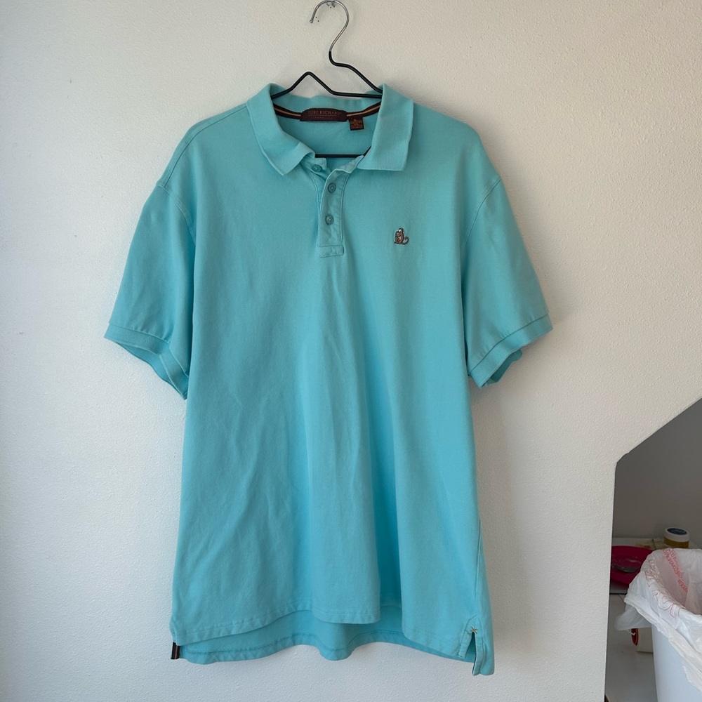 Tori Richard Aqua Blue Polo  XXL